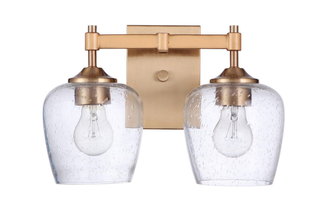 Stellen Two Light Vanity in Satin Brass