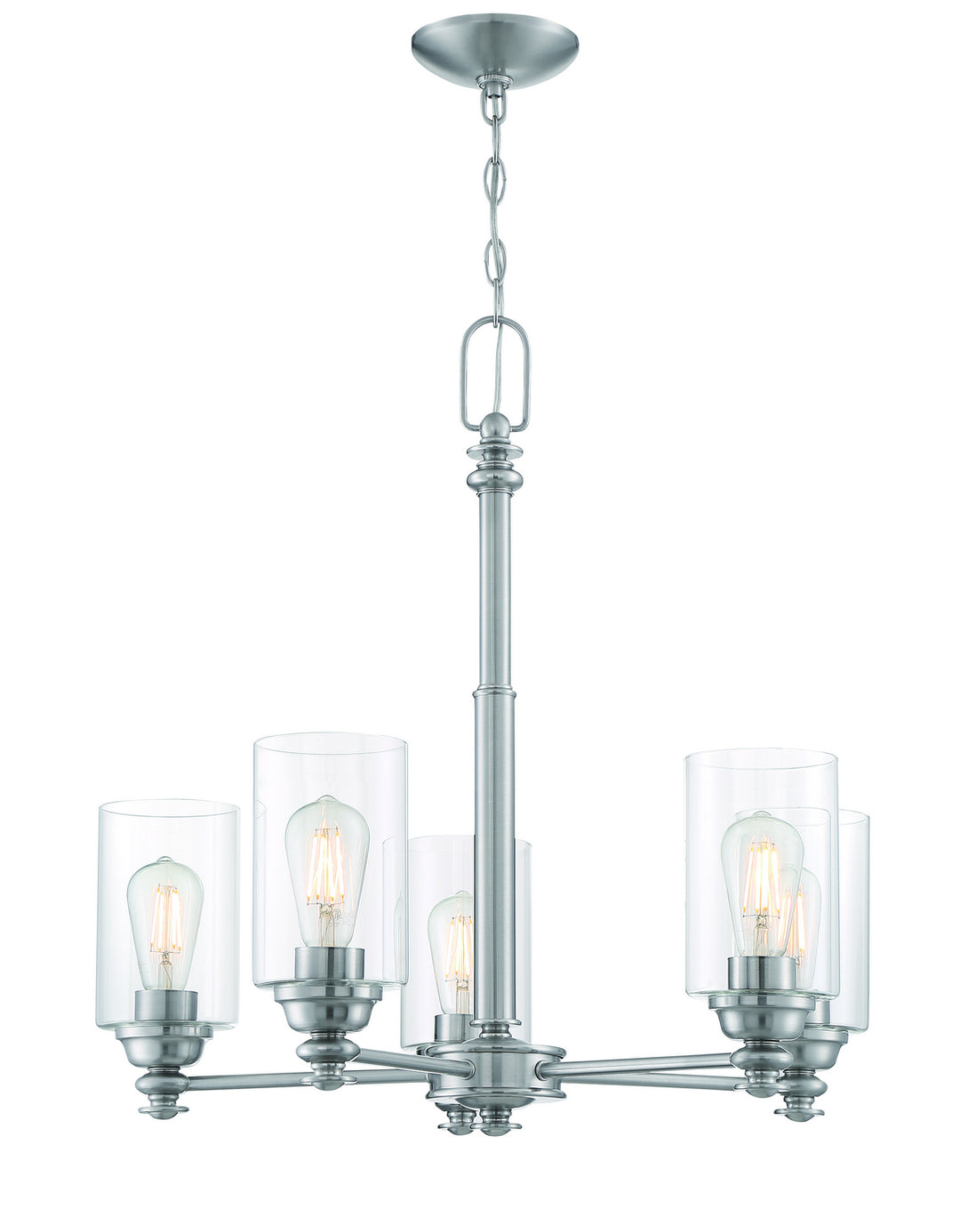 Dardyn Five Light Chandelier in Brushed Polished Nickel