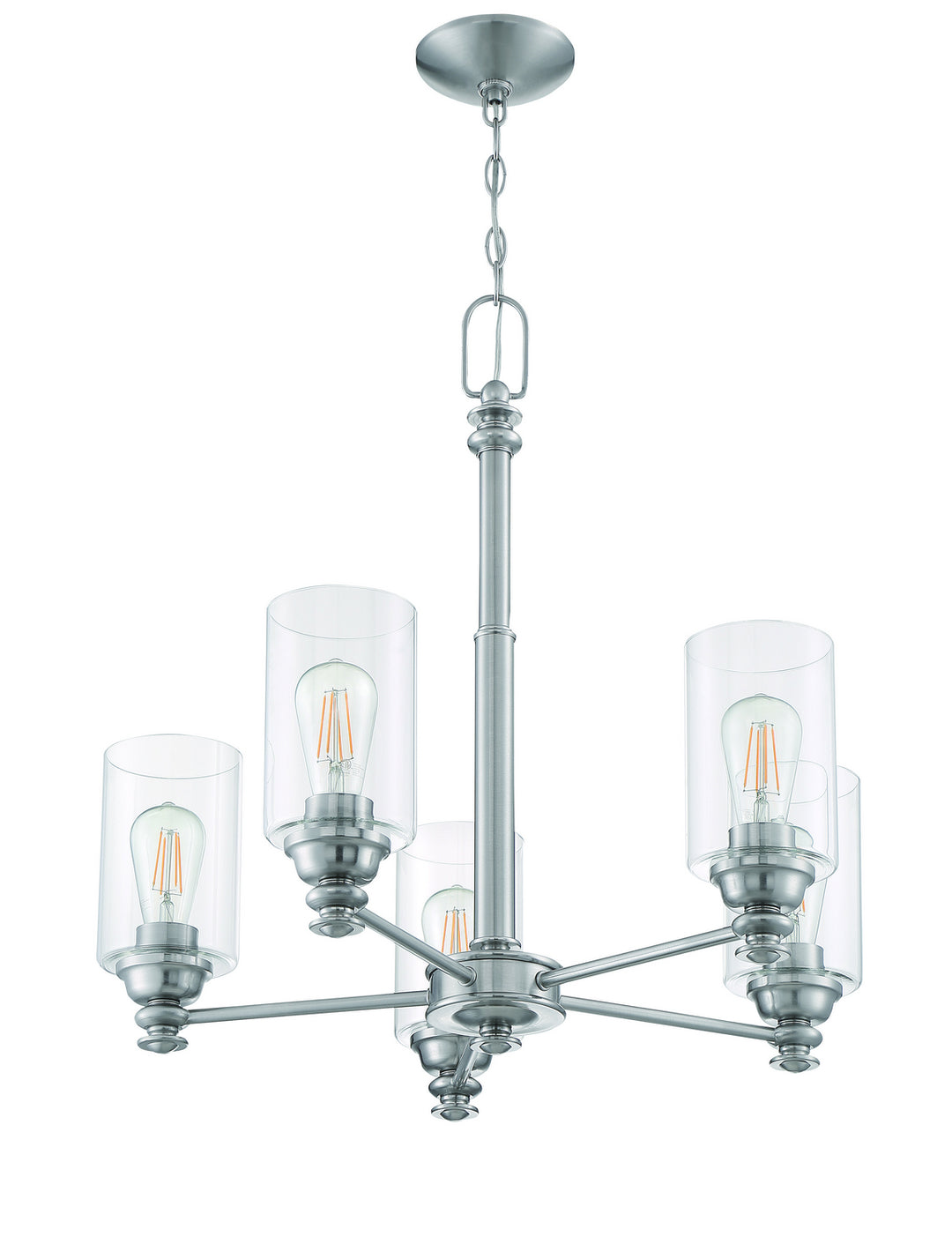 Dardyn Five Light Chandelier in Brushed Polished Nickel