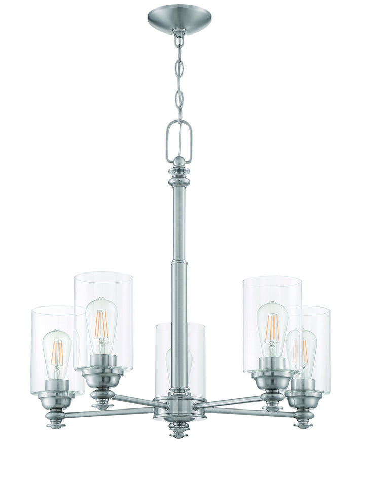 Dardyn Five Light Chandelier in Brushed Polished Nickel