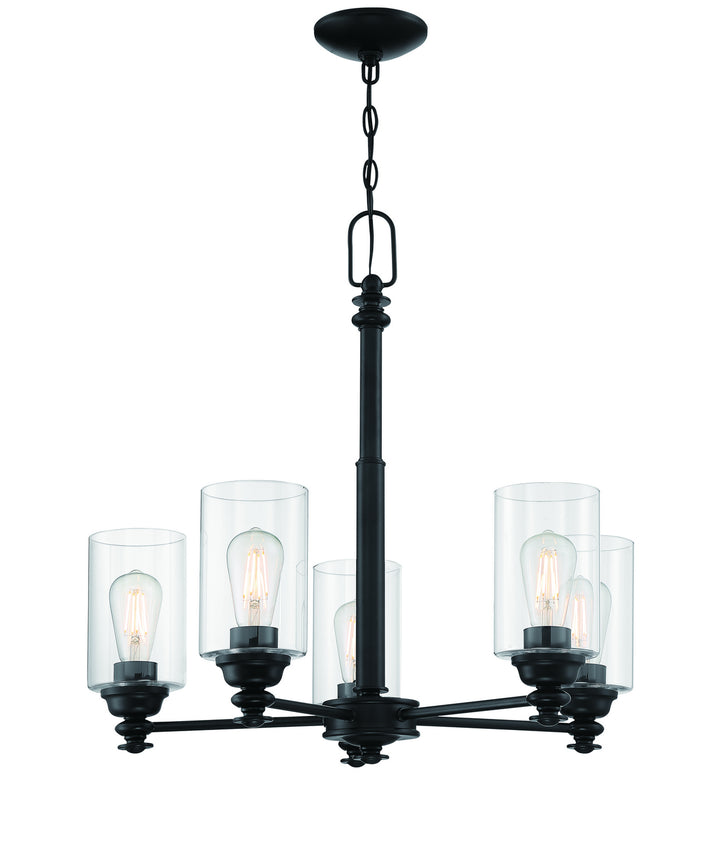 Dardyn Five Light Chandelier in Flat Black