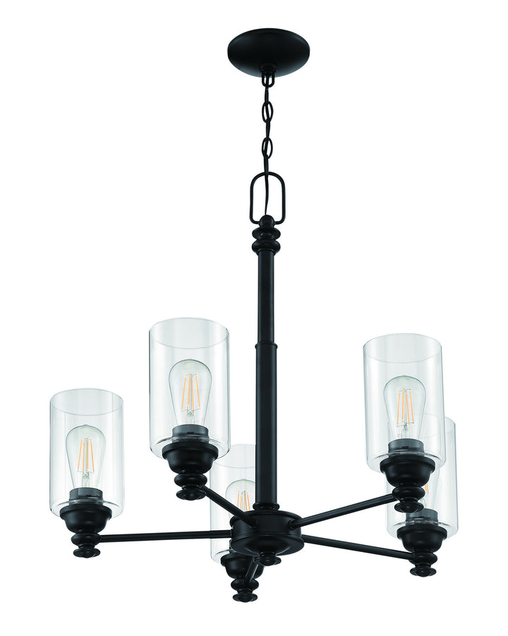 Dardyn Five Light Chandelier in Flat Black