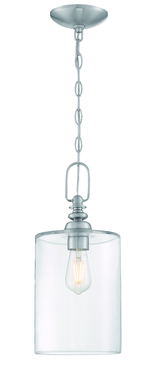 Dardyn One Light Mini Pendant in Brushed Polished Nickel