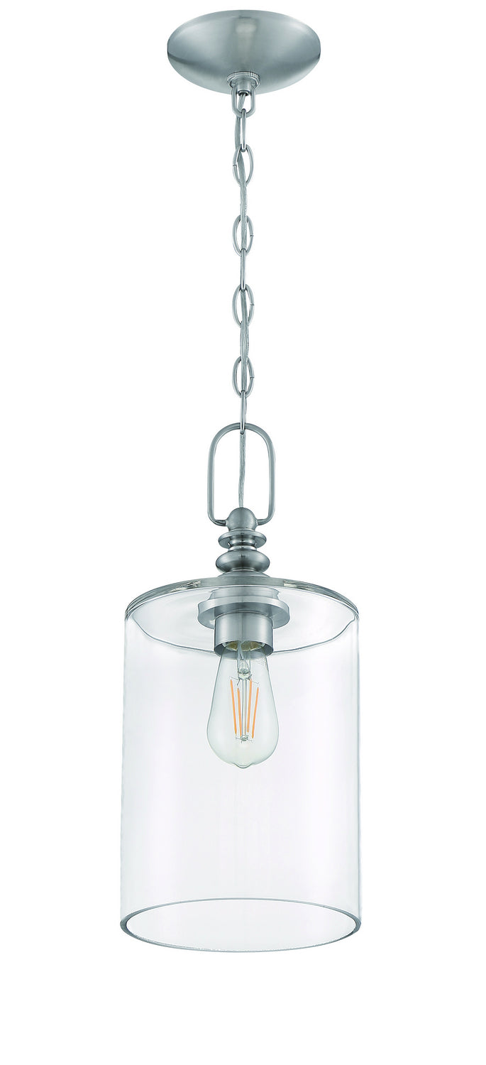 Dardyn One Light Mini Pendant in Brushed Polished Nickel