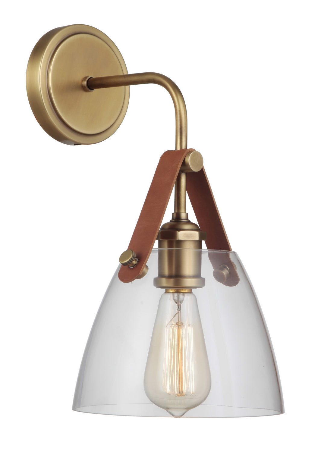 Hagen One Light Wall Sconce in Vintage Brass