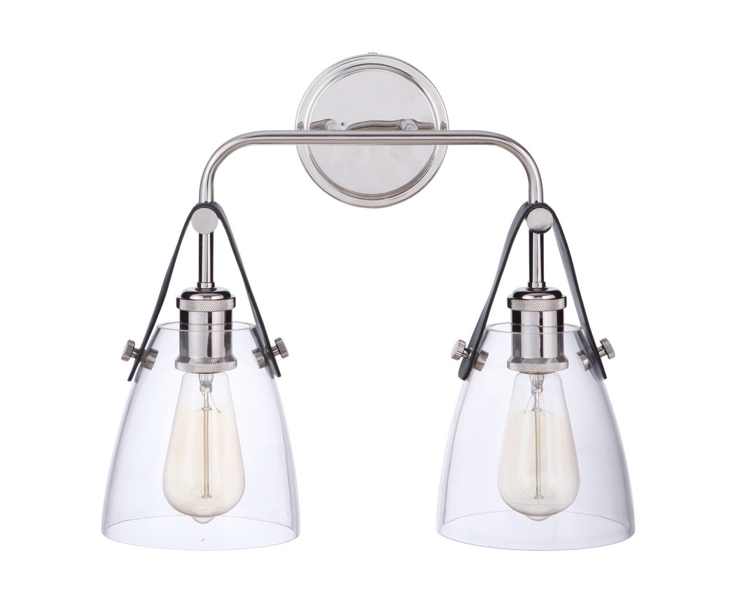 Hagen Two Light Wall Sconce in Polished Nickel