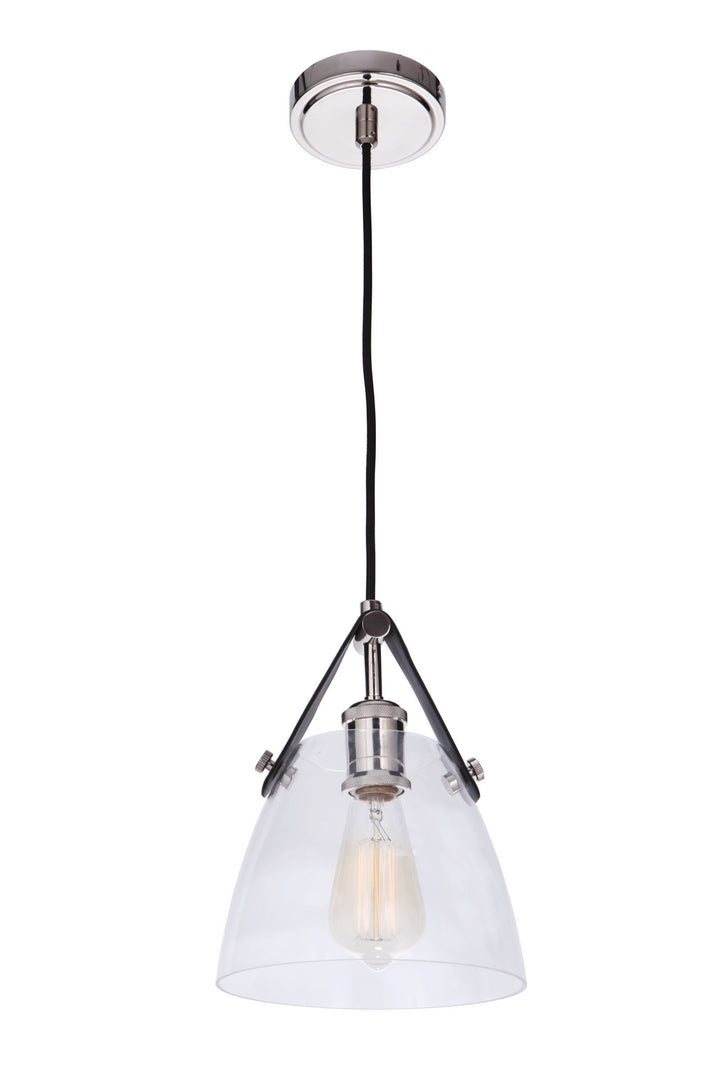 Hagen One Light Pendant in Polished Nickel