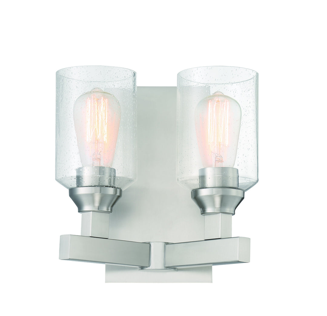 Chicago Two Light Wall Sconce in Brushed Polished Nickel