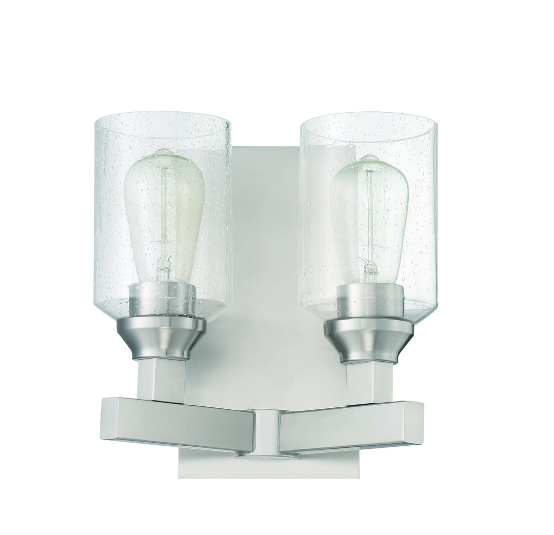 Chicago Two Light Wall Sconce in Brushed Polished Nickel