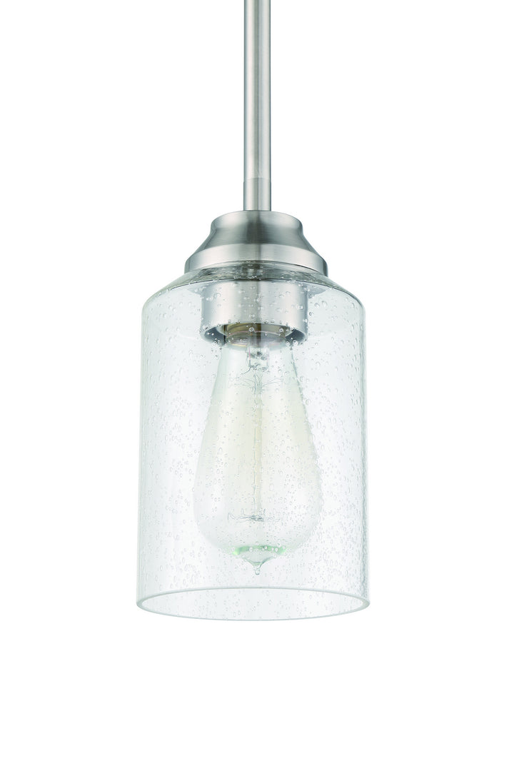 Chicago One Light Mini Pendant in Brushed Polished Nickel