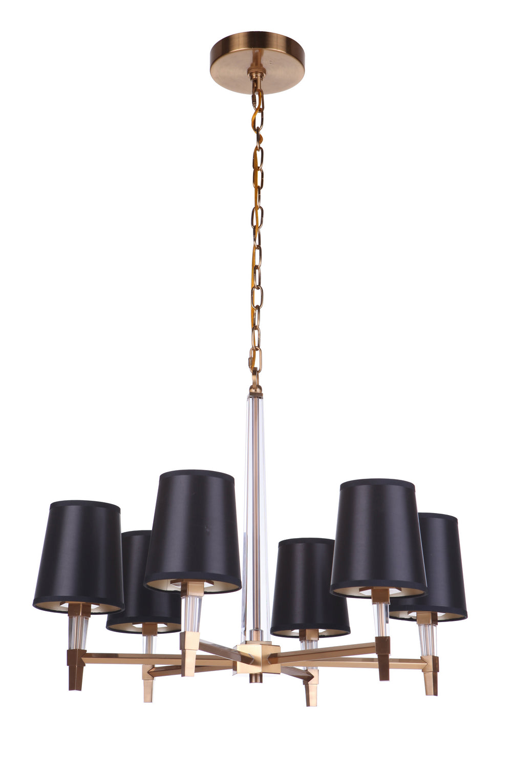 Tarryn Six Light Chandelier in Satin Brass