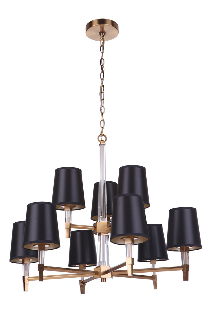 Tarryn Nine Light Chandelier in Satin Brass