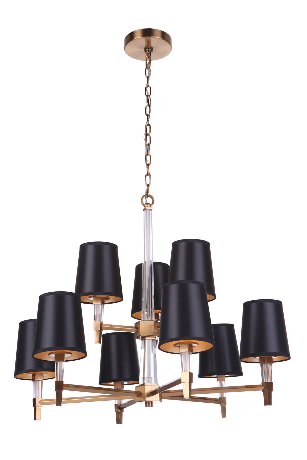 Tarryn Nine Light Chandelier in Satin Brass