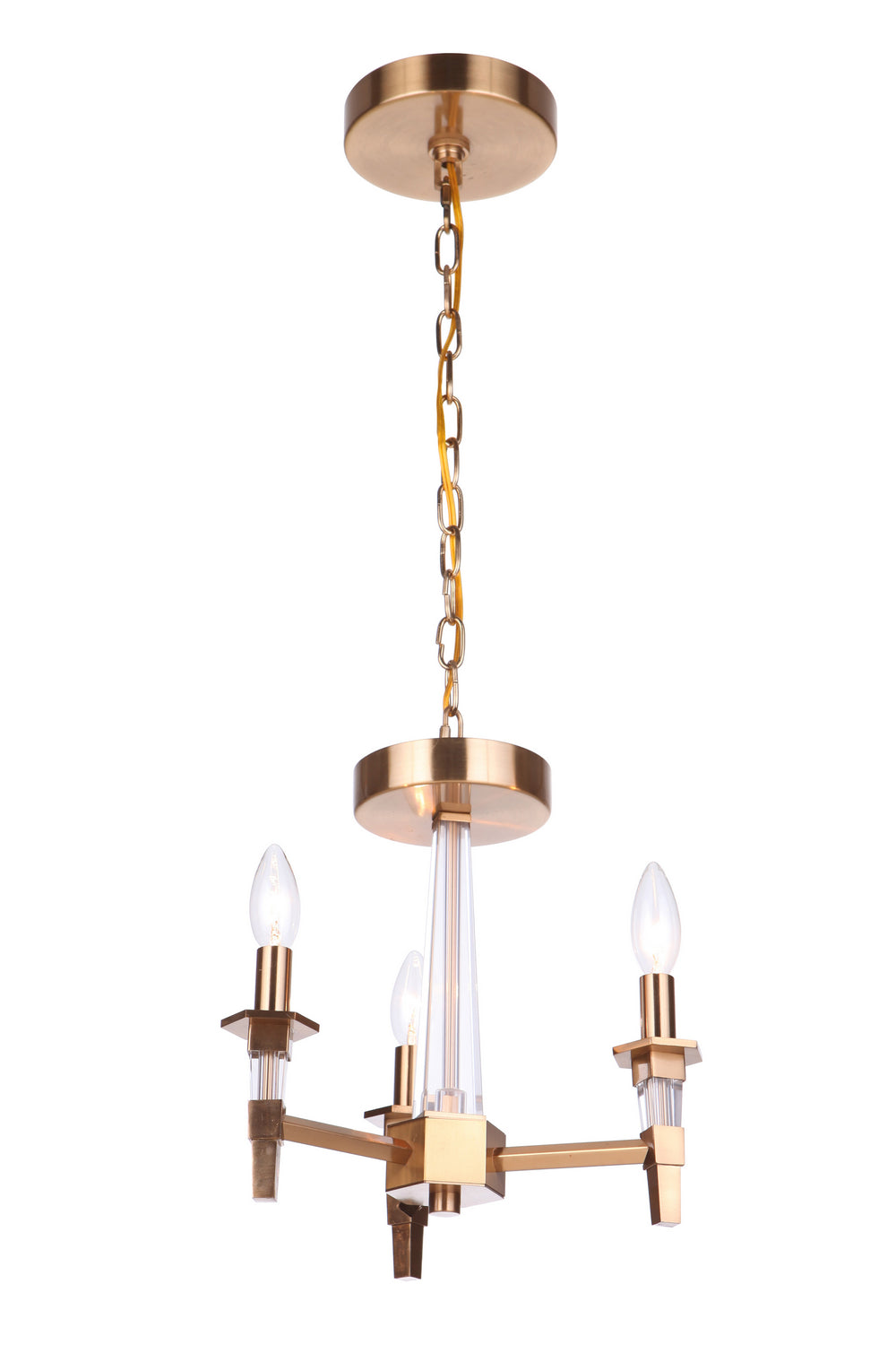 Tarryn Three Light Convertible Semi Flush/Pendant in Satin Brass