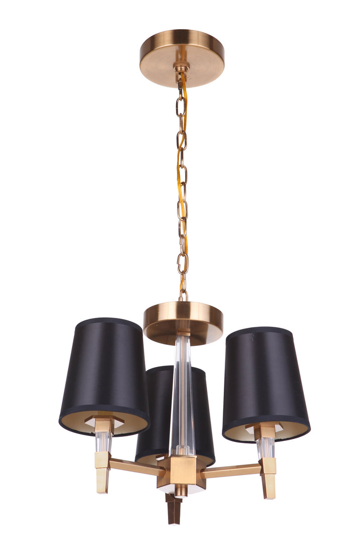 Tarryn Three Light Convertible Semi Flush/Pendant in Satin Brass