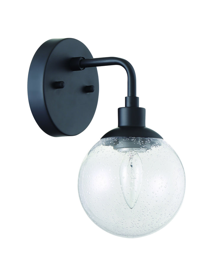 Que One Light Wall Sconce in Flat Black