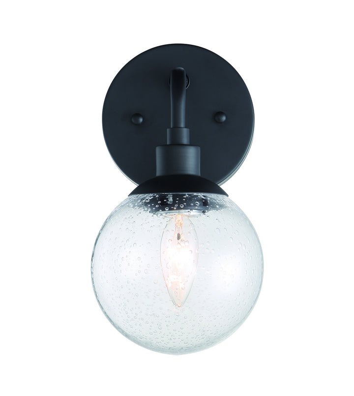 Que One Light Wall Sconce in Flat Black