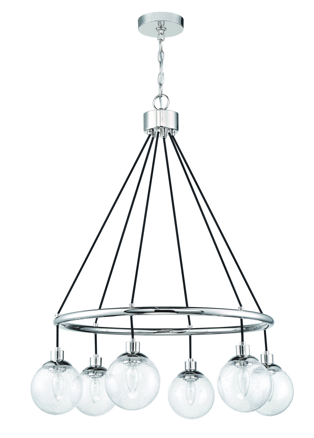 Que Six Light Chandelier in Chrome