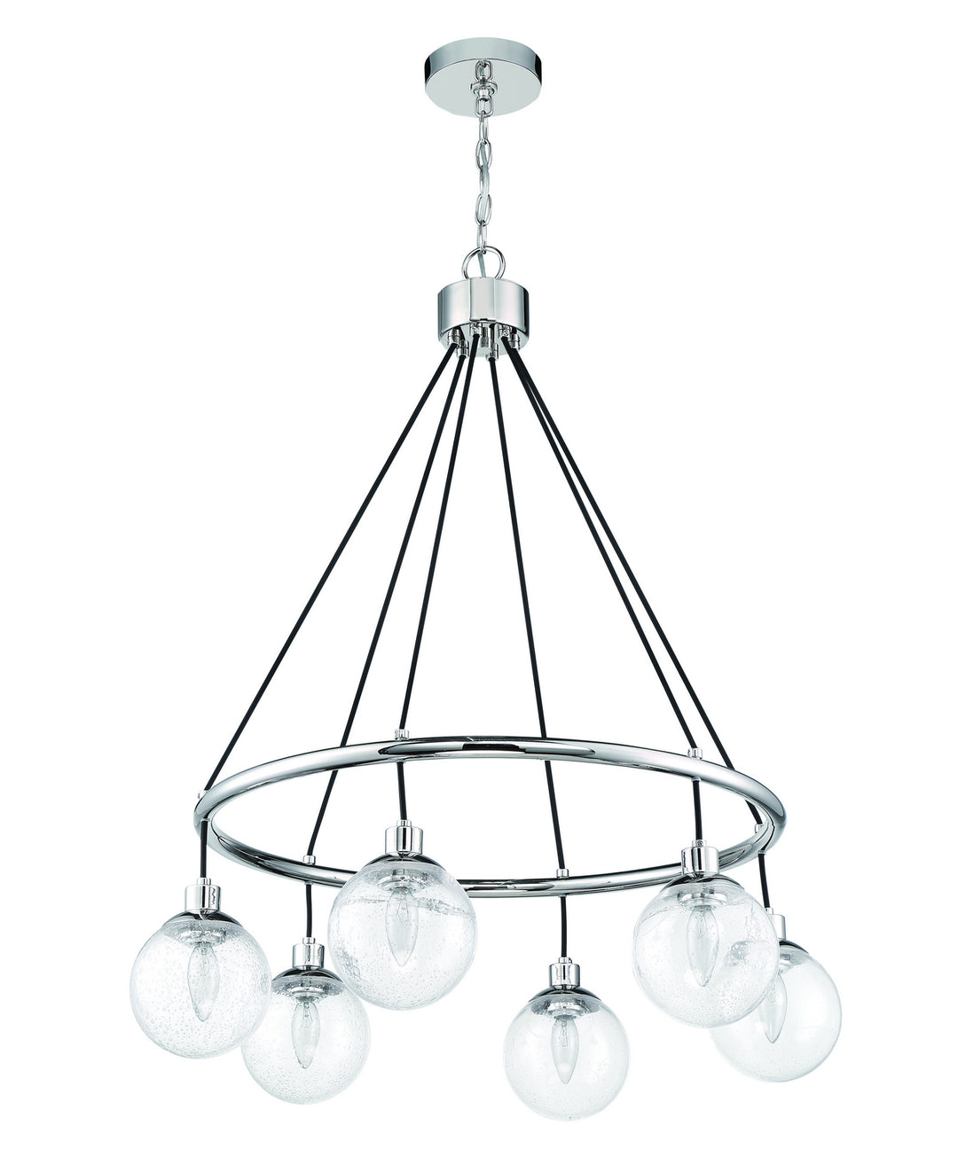 Que Six Light Chandelier in Chrome