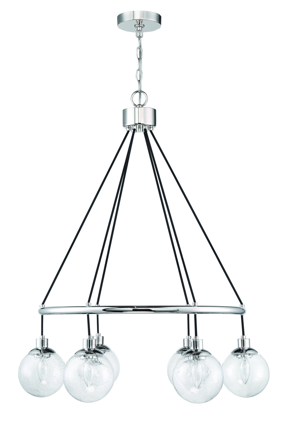 Que Six Light Chandelier in Chrome