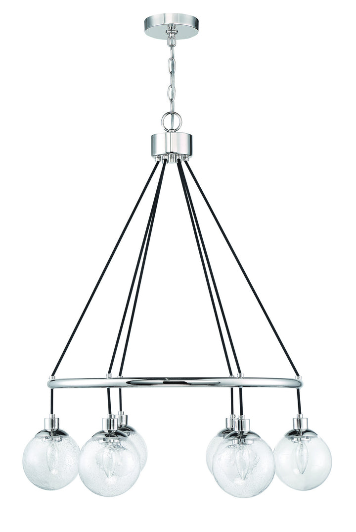 Que Six Light Chandelier in Chrome