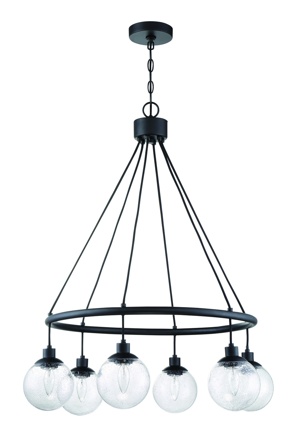 Que Six Light Chandelier in Flat Black