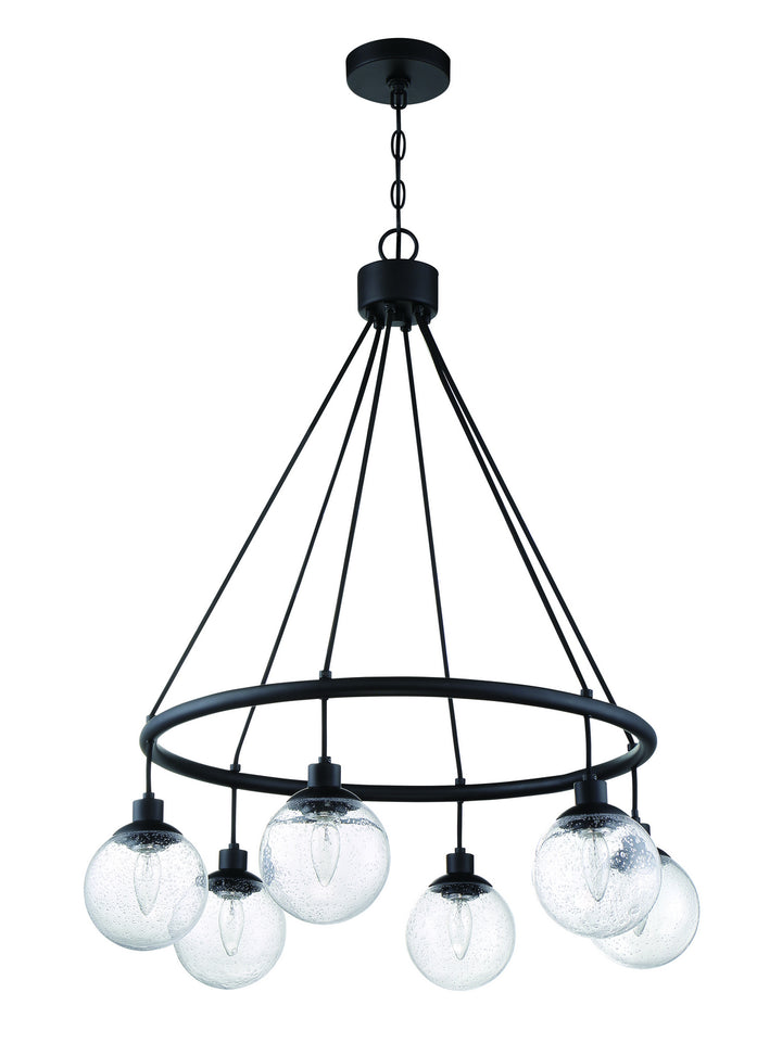 Que Six Light Chandelier in Flat Black