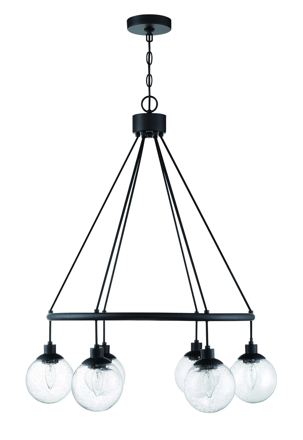 Que Six Light Chandelier in Flat Black