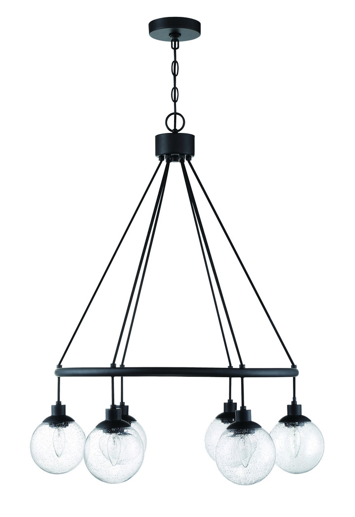 Que Six Light Chandelier in Flat Black