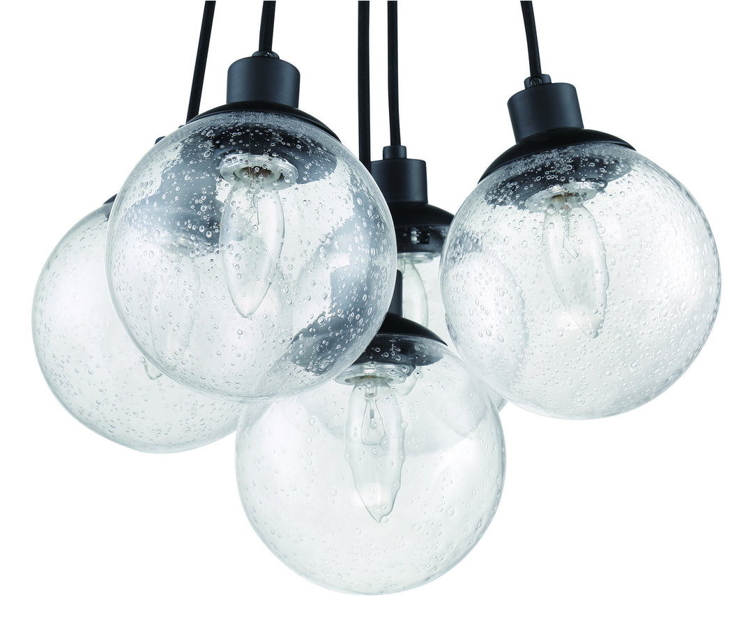 Que Five Light Pendant in Flat Black