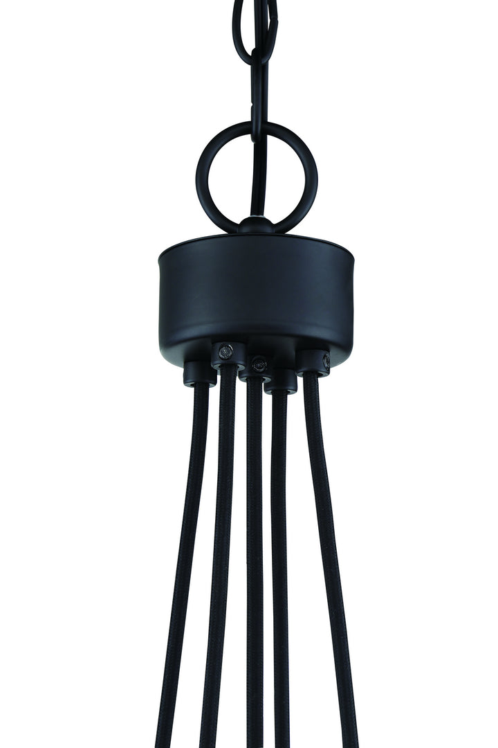 Que Five Light Pendant in Flat Black