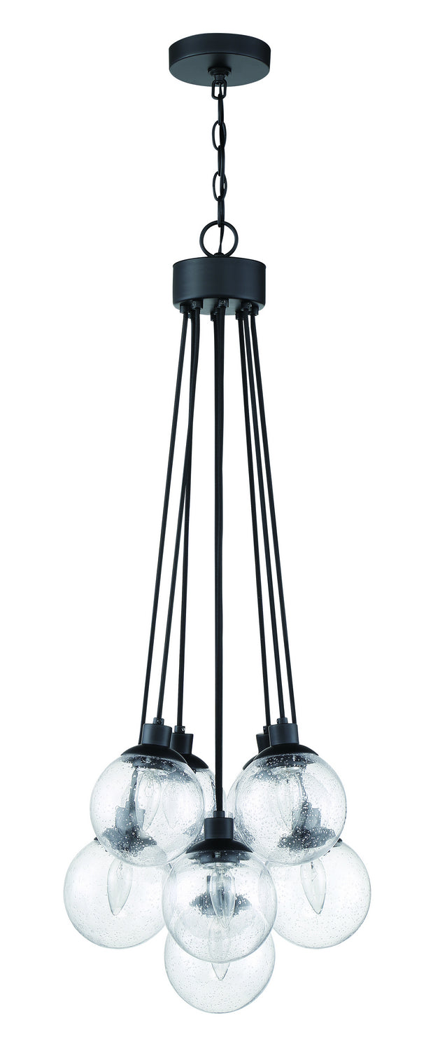 Que Nine Light Pendant in Flat Black