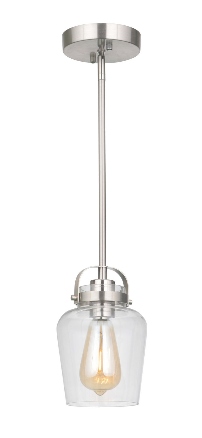 Trystan One Light Mini Pendant in Brushed Polished Nickel