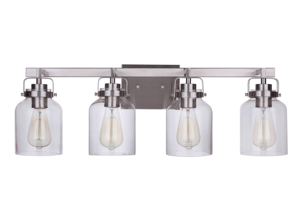 Foxwood Four Light Vanity in Brushed Polished Nickel