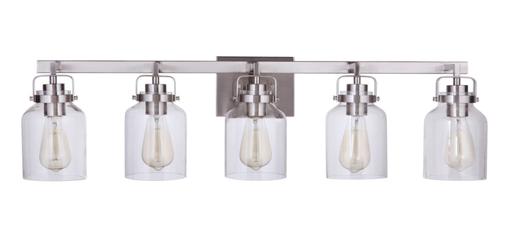 Foxwood Five Light Vanity in Brushed Polished Nickel