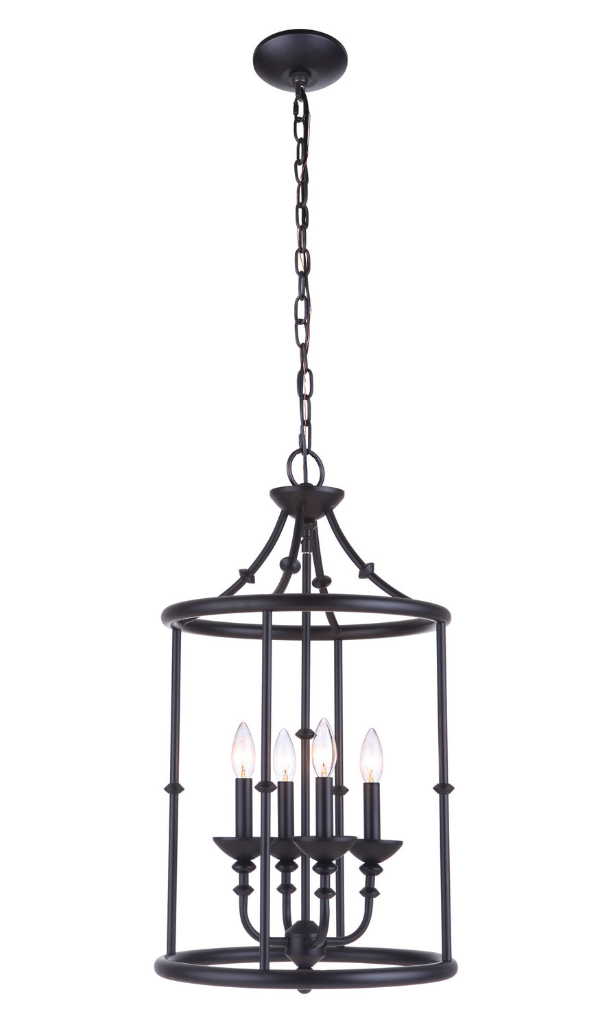 Marlowe Four Light Foyer Pendant in Flat Black