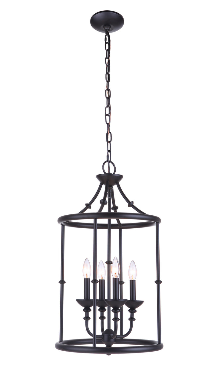 Marlowe Four Light Foyer Pendant in Flat Black