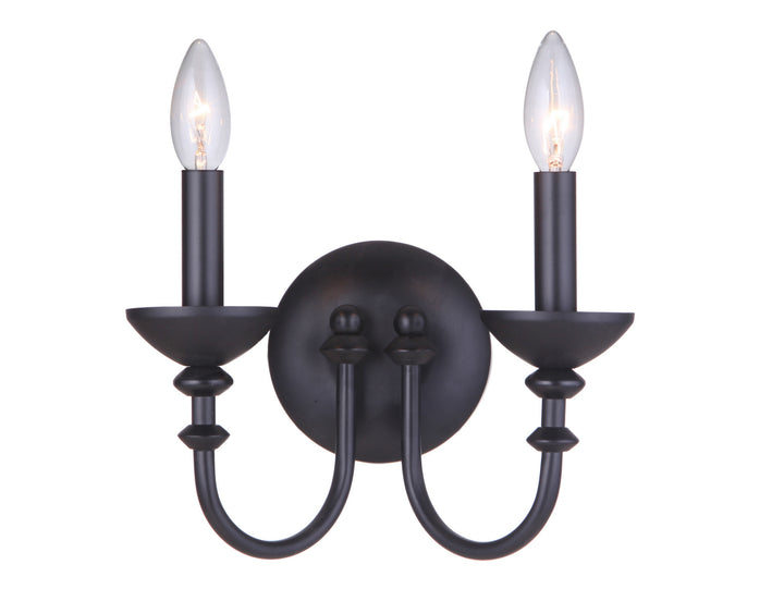 Marlowe Two Light Wall Sconce in Flat Black