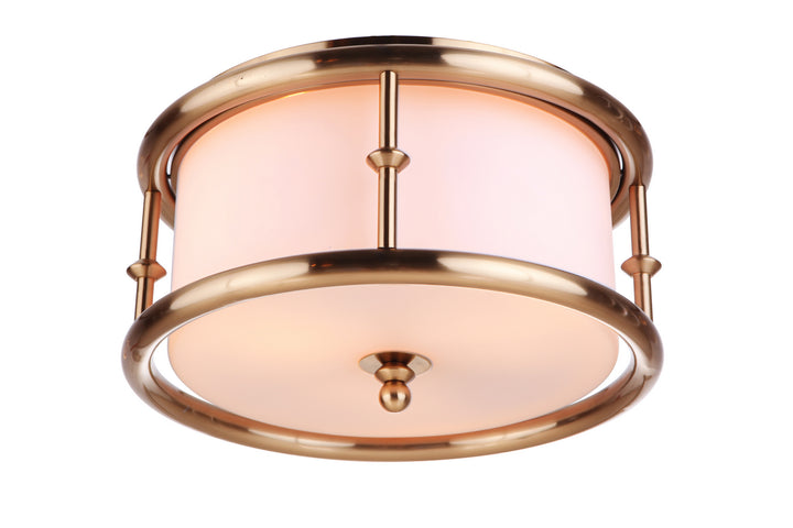 Marlowe Three Light Flushmount in Satin Brass