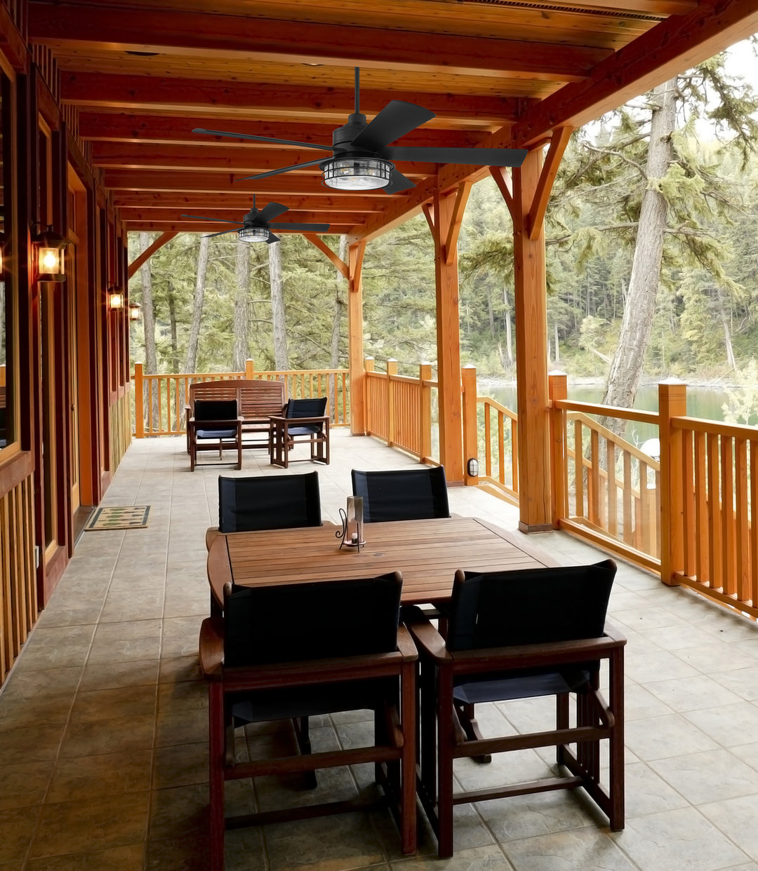 Garrick Indoor/Outdoor 56" Ceiling Fan in Flat Black