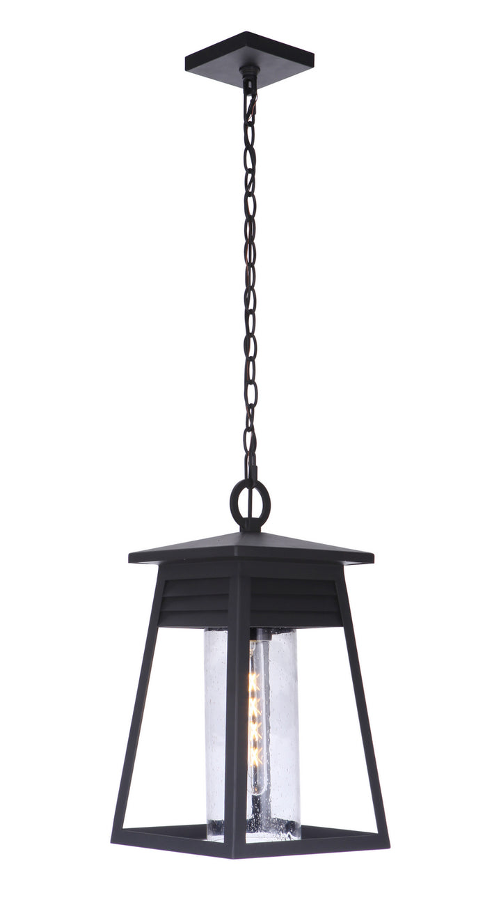 Becca One Light Outdoor Pendant in Textured Black