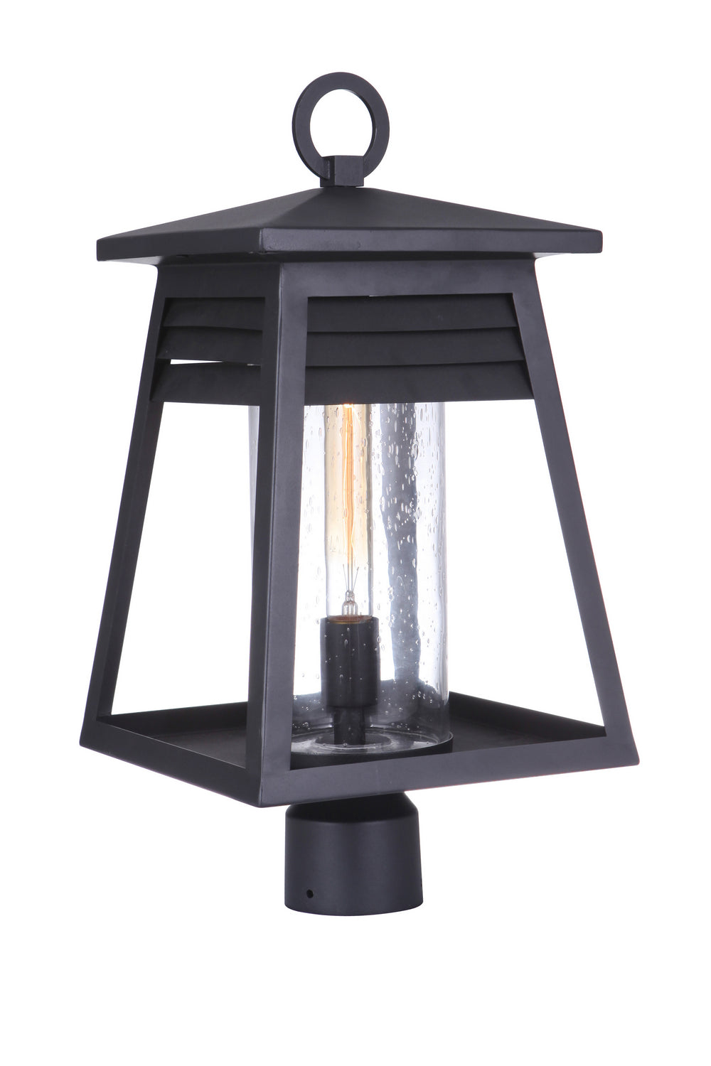 Becca One Light Outdoor Post Mount in Textured Black