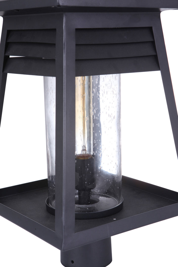 Becca One Light Outdoor Post Mount in Textured Black