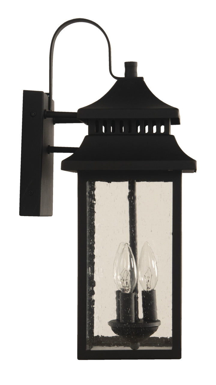 Crossbend Three Light Outdoor Wall Mount in Textured Black