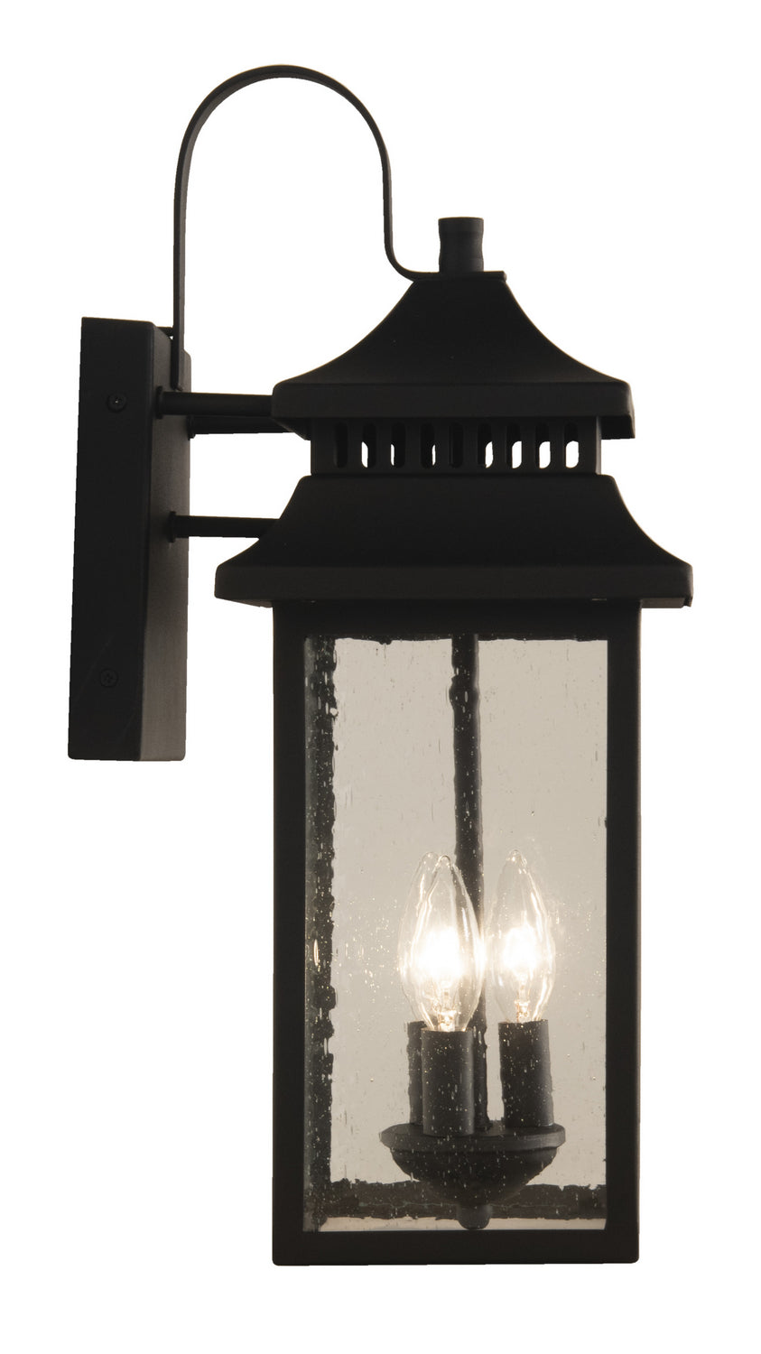 Crossbend Three Light Outdoor Wall Mount in Textured Black