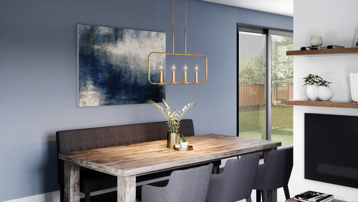 Quoizel Four Light Linear Chandelier