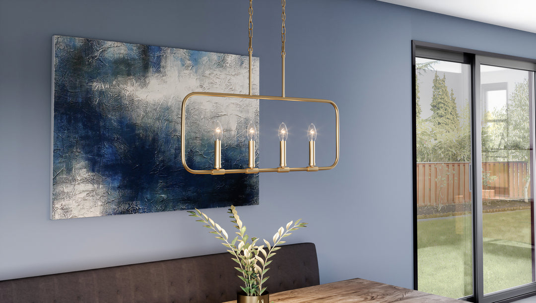 Quoizel Four Light Linear Chandelier