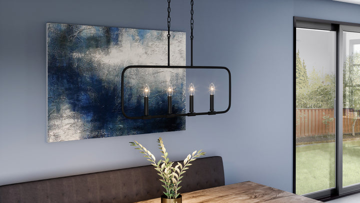 Quoizel Four Light Linear Chandelier