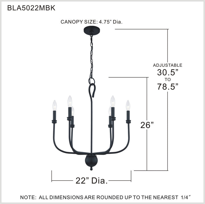 Quoizel Six Light Chandelier