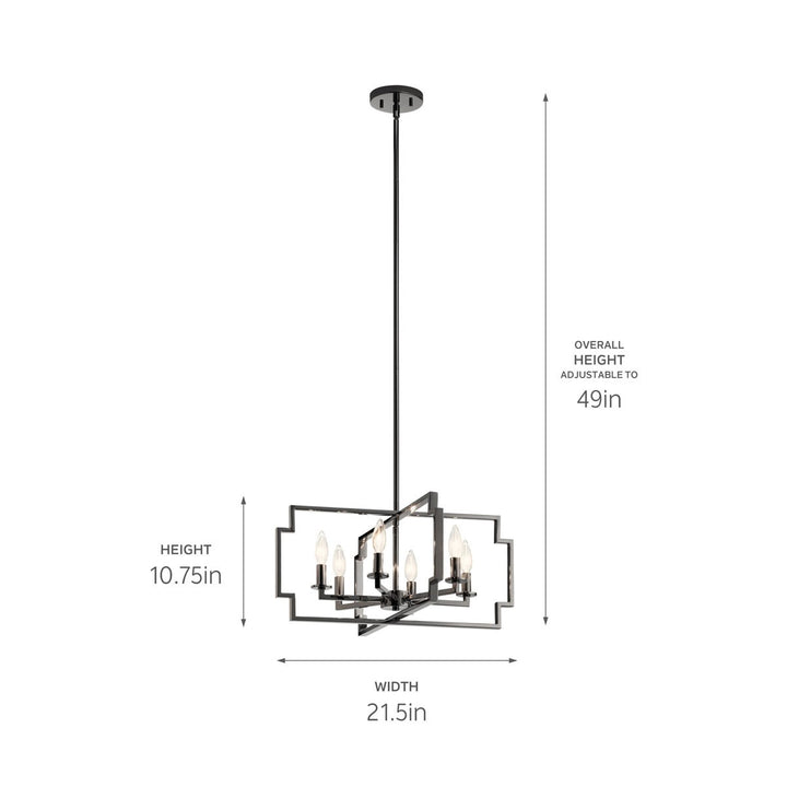 Kichler Six Light Chandelier/Semi Flush Mount